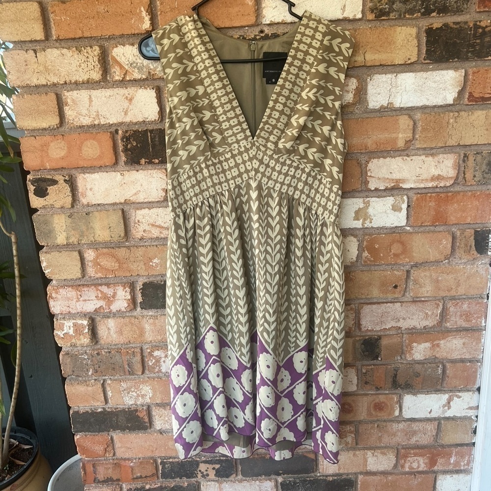 Anna Sui By Anthropologie Silk Midi Dress